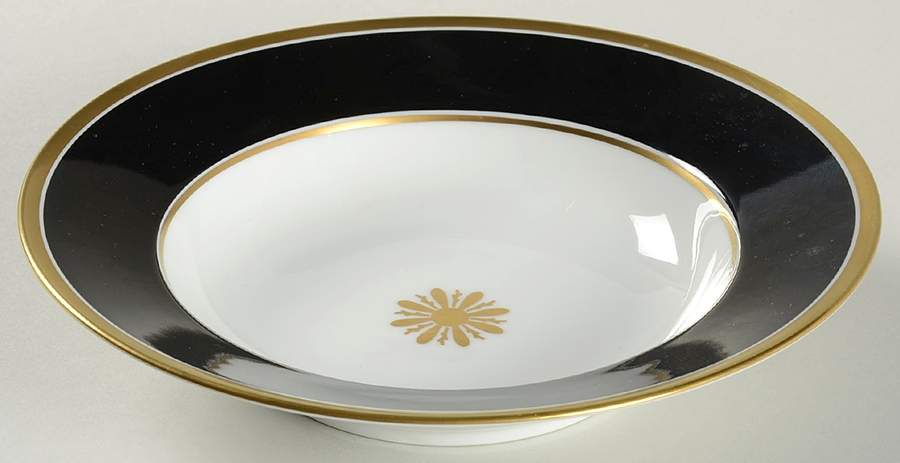 Visconte Black Rim Soup Bowl by Ginori 1735-1