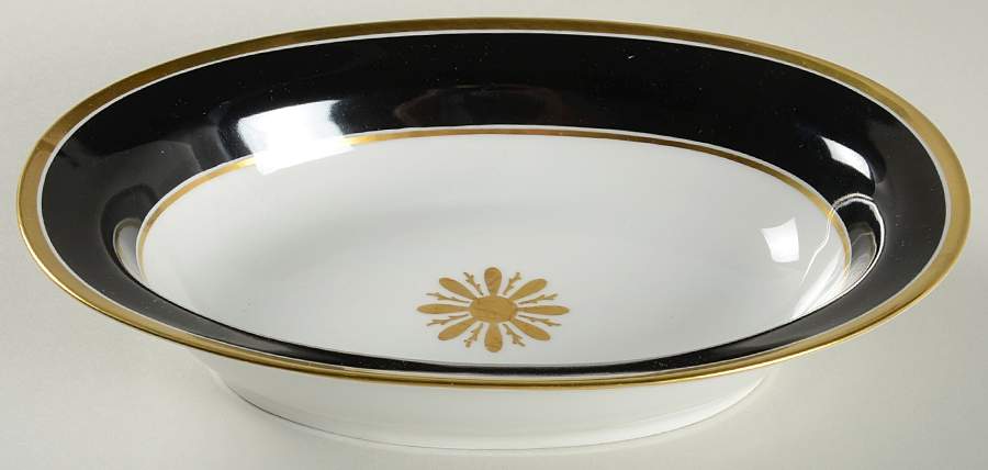 Visconte Black 9" Oval Vegetable Bowl by Ginori 1735-1