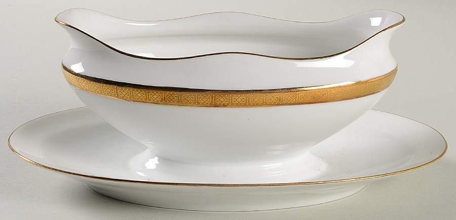 Volga Gravy Boat with Attached Underplate by Ginori 1735-1