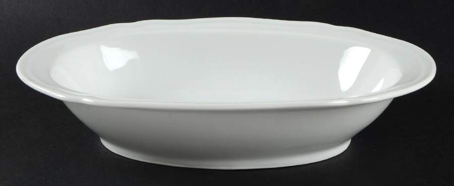 White Antico Doccia 9" Oval Vegetable Bowl by Ginori 1735-1