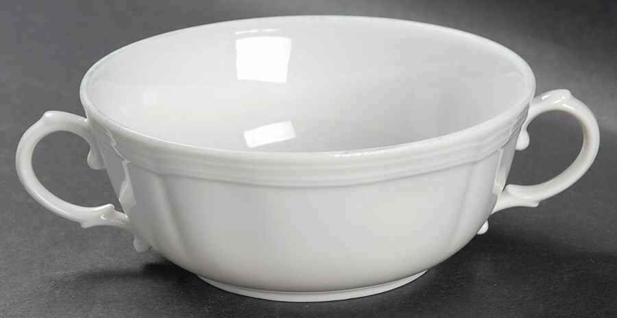 White Antico Doccia Flat Cream Soup Bowl by Ginori 1735-1