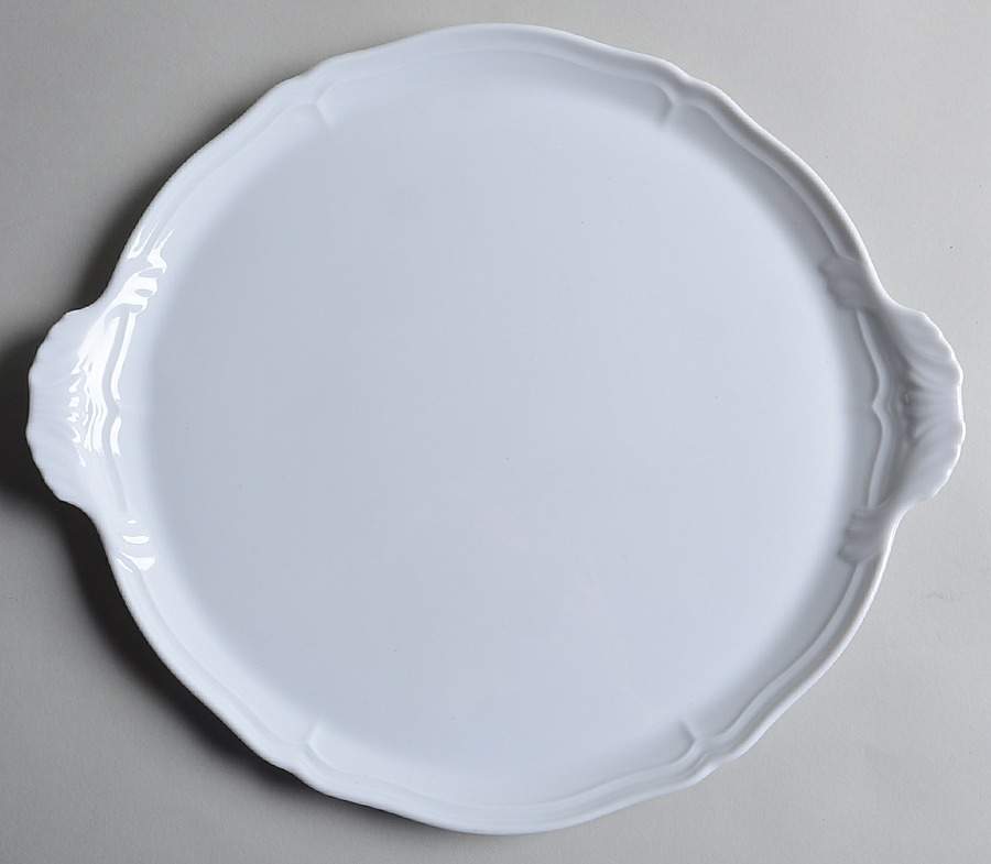 White Antico Doccia Handled Cake Plate by Ginori 1735-1