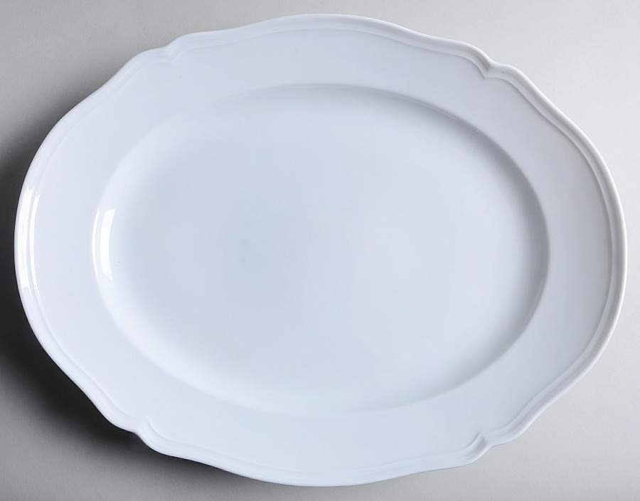 White Antico Doccia 15" Oval Serving Platter by Ginori 1735-1