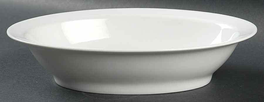 White Impero 10" Oval Vegetable Bowl by Ginori 1735-1