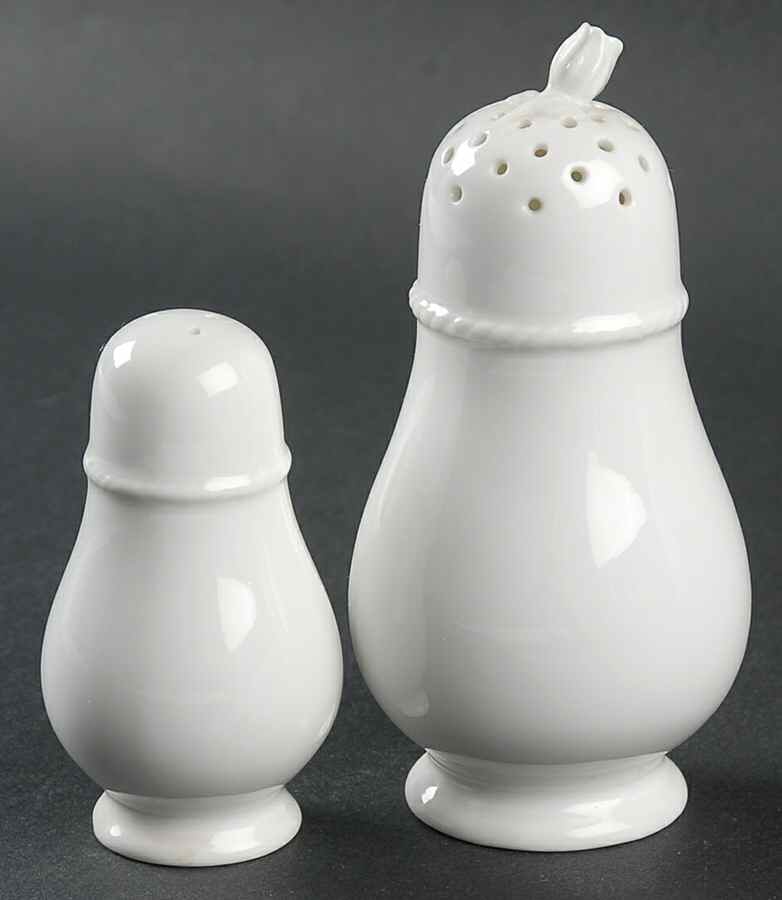 White Impero Salt & Pepper Set by Ginori 1735-1