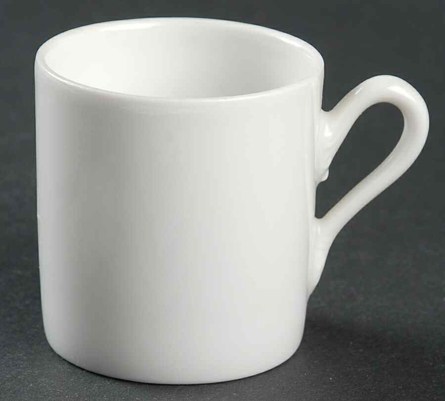 White Impero Flat Demitasse Cup & Saucer Set by Ginori 1735-1