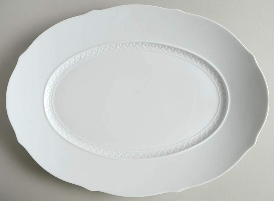 Museo White 14" Oval Serving Platter by Ginori 1735-1