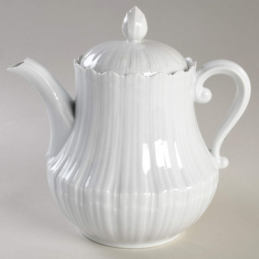 Corail White Teapot & Lid by Giraud China-1