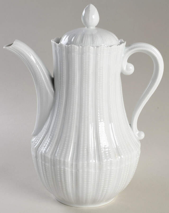 Corail White Coffee Pot & Lid by Giraud China-1