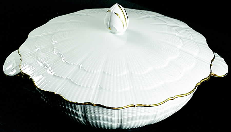 Gold Corail Round Covered Vegetable by Giraud China-1