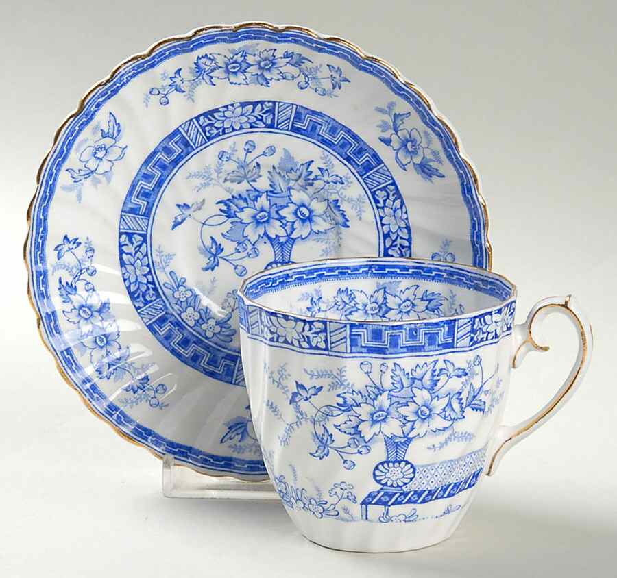 Blue Rhapsody Flat Cup & Saucer Set by Gladstone-1