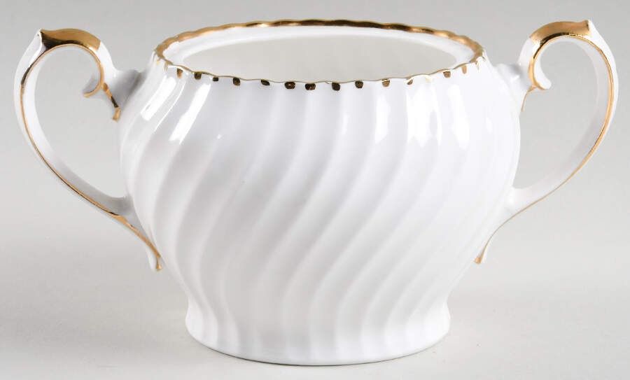 Old Grecian Flute Gold (Gold Dots On Edge) Sugar Bowl No Lid by Gladstone-1