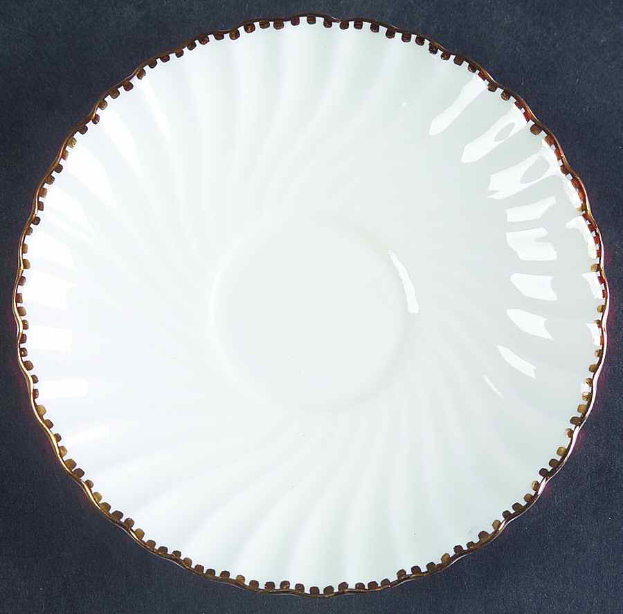 Old Grecian Flute Gold (Gold Dots On Edge) Saucer for Flat Cup by Gladstone-1