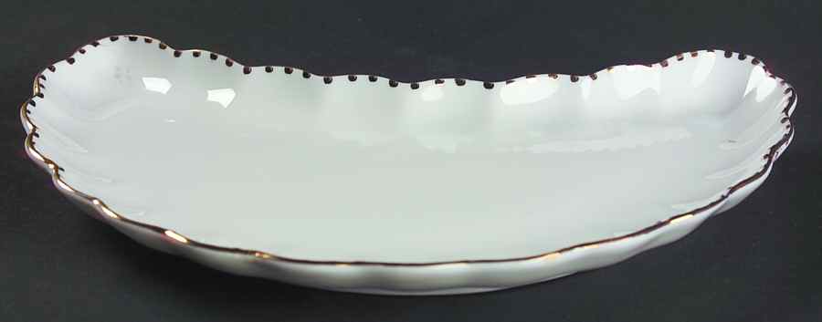 Old Grecian Flute Gold (Gold Dots On Edge) Crescent Salad Plate by Gladstone-1