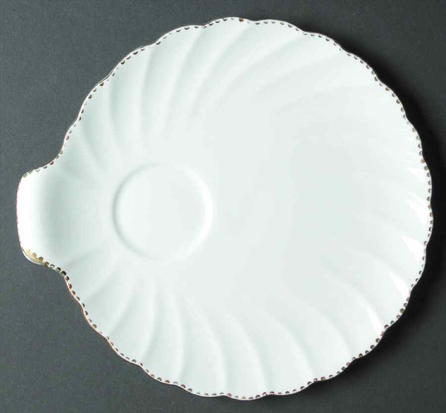 Old Grecian Flute Gold (Gold Dots On Edge) Snack Plate by Gladstone-1
