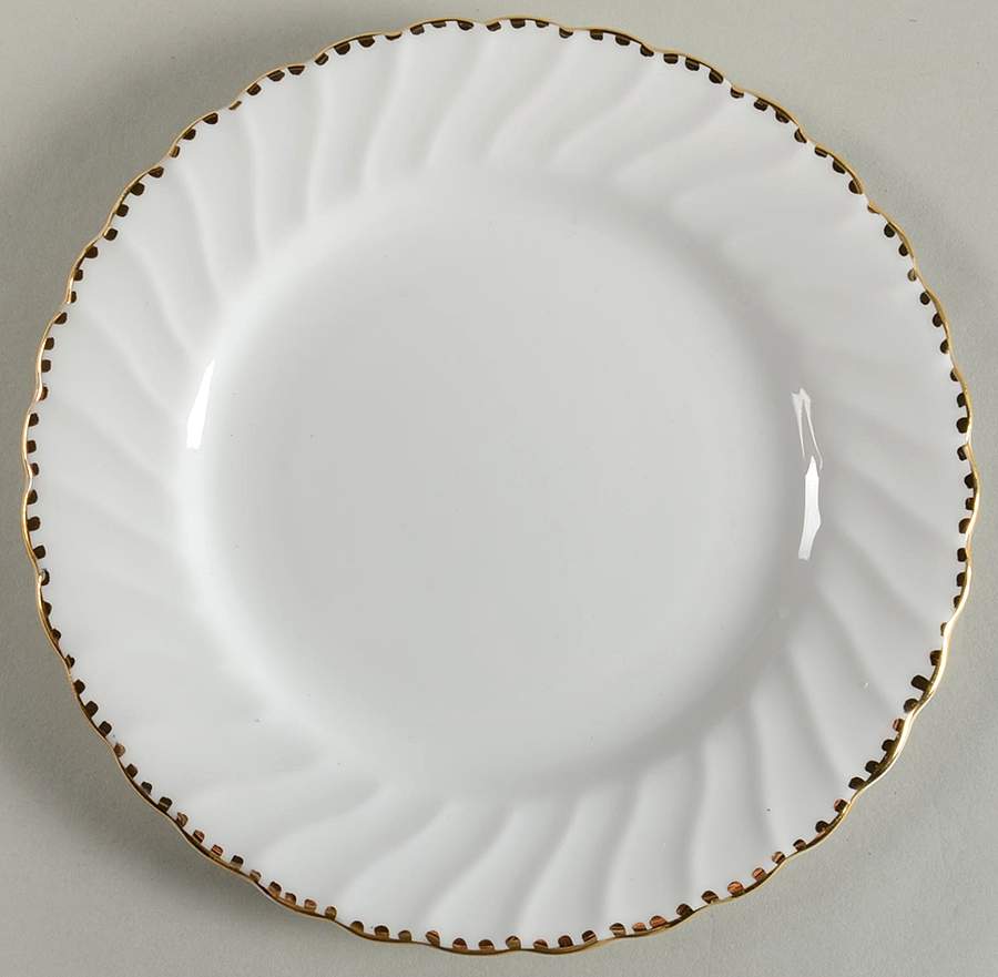 Old Grecian Flute Gold (Gold Dots On Edge) Bread & Butter Plate by Gladstone-1