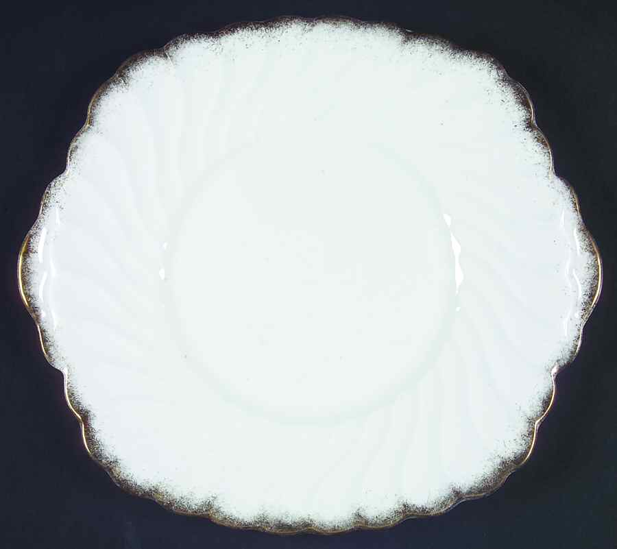 Old Grecian Flute Gold (Sprayed Gold Edge) Square Handled Cake Plate by Gladstone-1