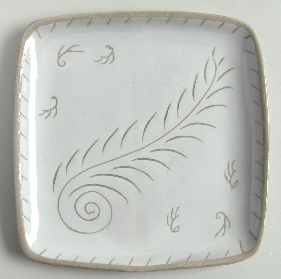 Feather Square Luncheon Plate by Glidden-1