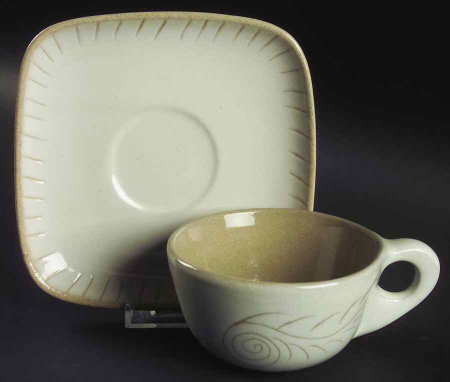 Feather Flat Cup & Saucer Set by Glidden-1