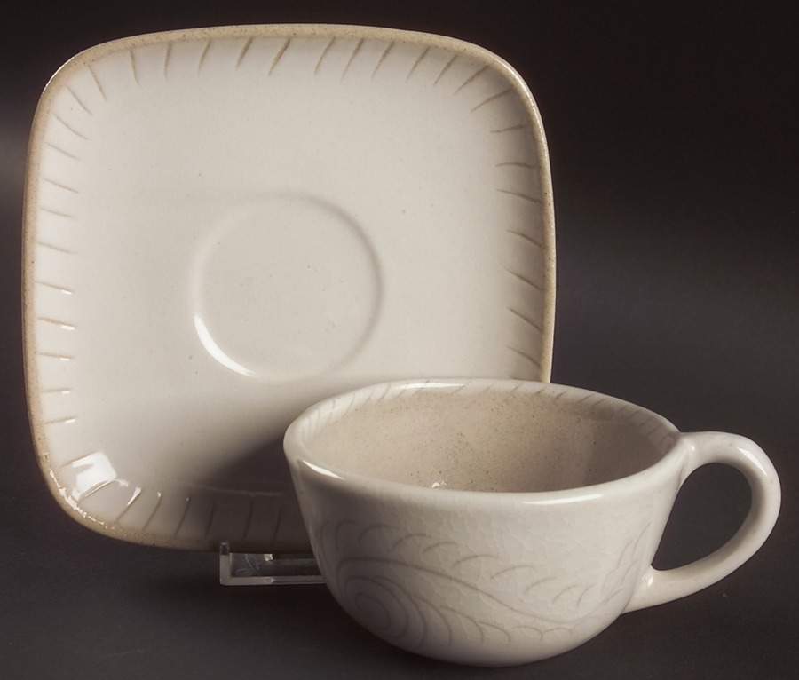 Feather Flat Cup & Saucer Set by Glidden-1