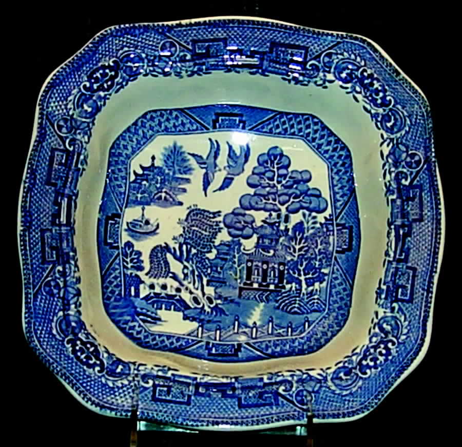 Willow Blue Square Vegetable No Lid by Globe Pottery (England)-1