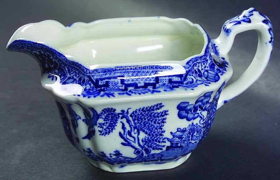 Willow Blue Creamer by Globe Pottery (England)-1