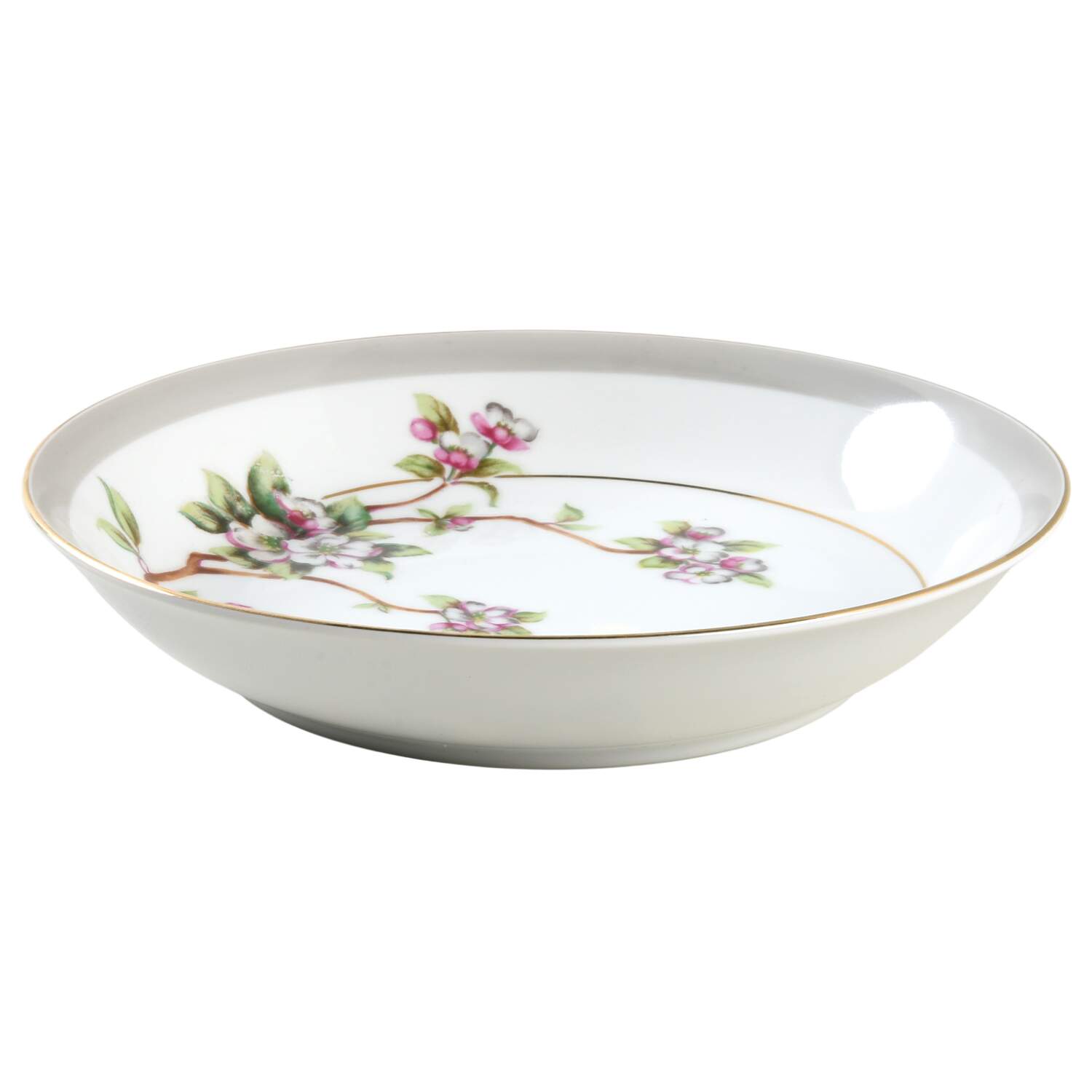 Apple Blossom Coupe Soup Bowl by Gold China-1