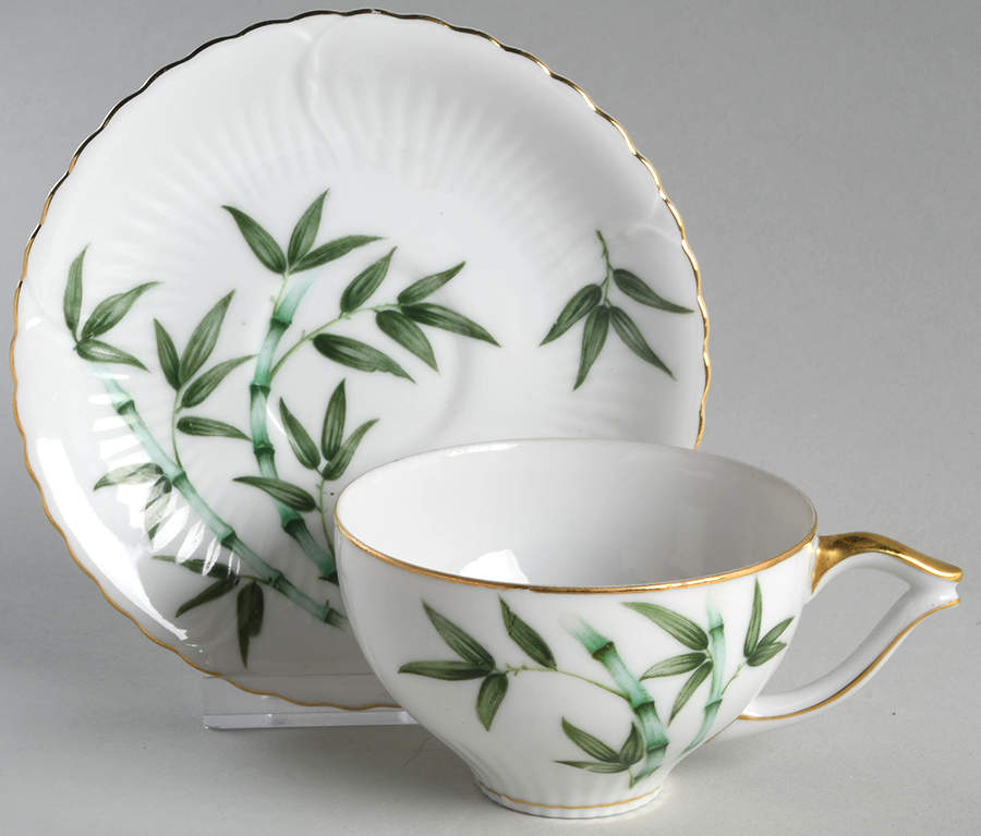 Bamboo (Scalloped) Flat Cup & Saucer Set by Gold China-1