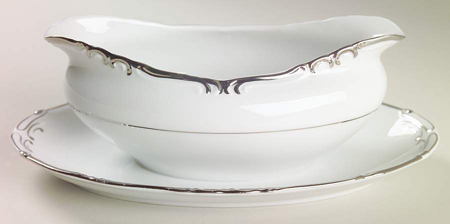 Baronet Gravy Boat with Attached Underplate by Gold China-1