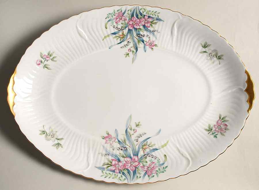 Belle 16" Oval Serving Platter by Gold China-1