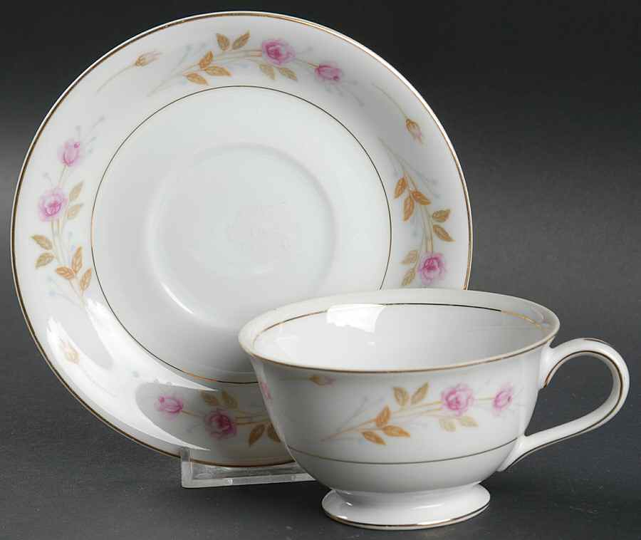 Betty Footed Cup & Saucer Set by Gold China-1
