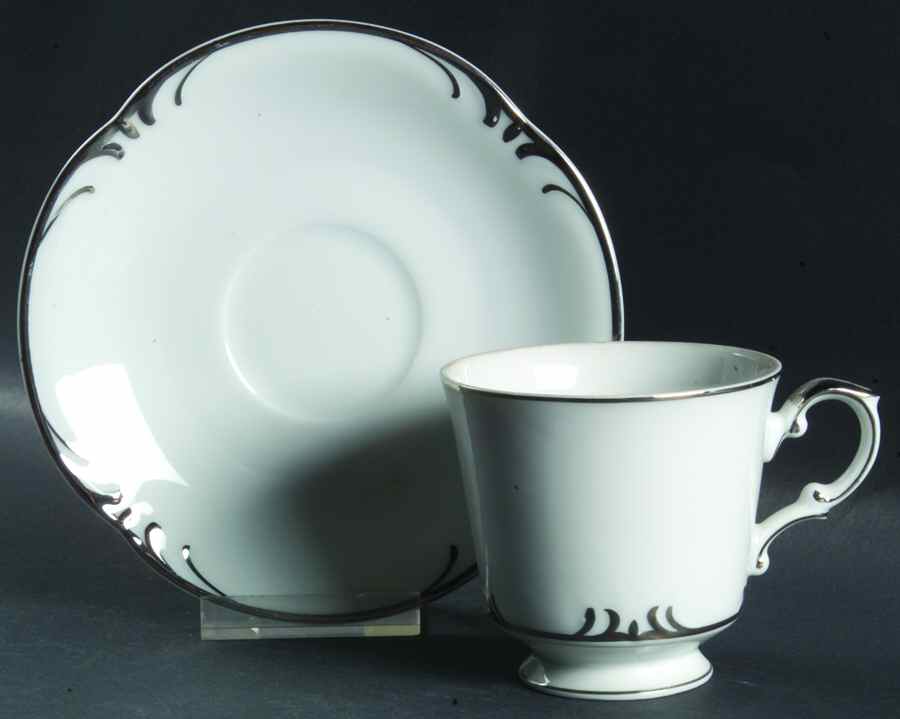 Elegance Footed Cup & Saucer Set by Gold China-1