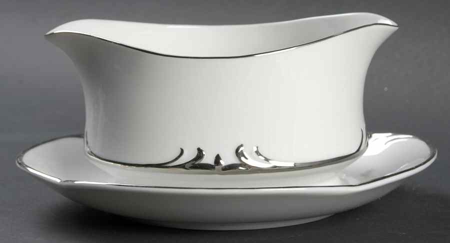 Elegance Gravy Boat with Attached Underplate by Gold China-1