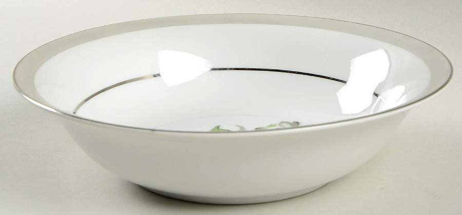 First Love (Platinum Trim) 9" Round Vegetable Bowl by Gold China-1