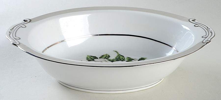 First Love (Platinum Trim) 10" Oval Vegetable Bowl by Gold China-1
