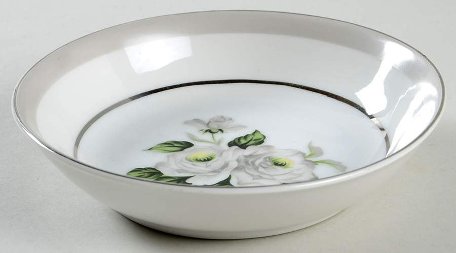First Love (Platinum Trim) Fruit/Dessert (Sauce) Bowl by Gold China-1