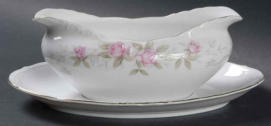 Garland Gravy Boat with Attached Underplate by Gold China-1