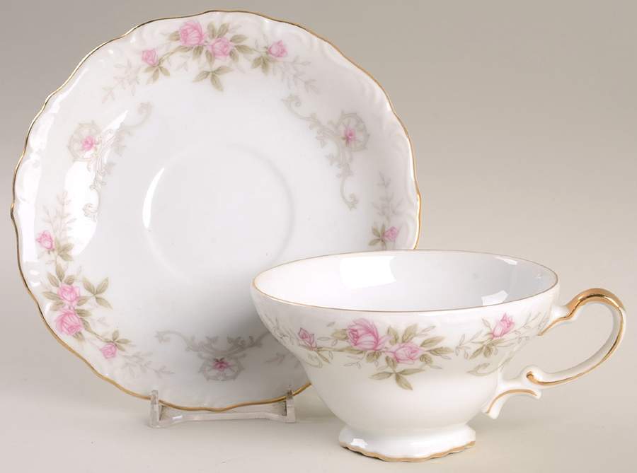 Garland Footed Cup & Saucer Set by Gold China-1