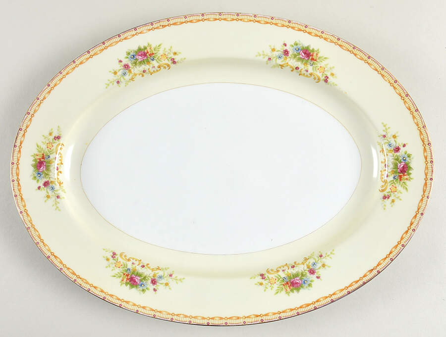 GOC10 14" Oval Serving Platter by Gold China-1
