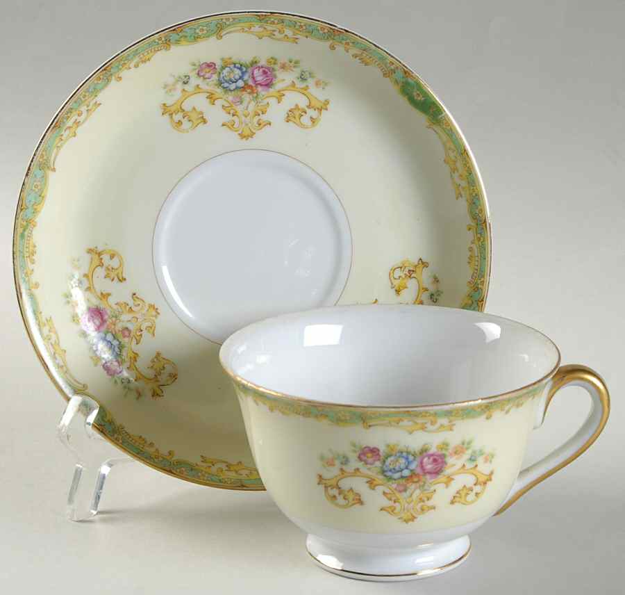 GOC3 Footed Cup & Saucer Set by Gold China-1