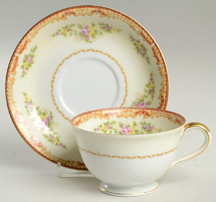 GOC9 Footed Cup & Saucer Set by Gold China-1