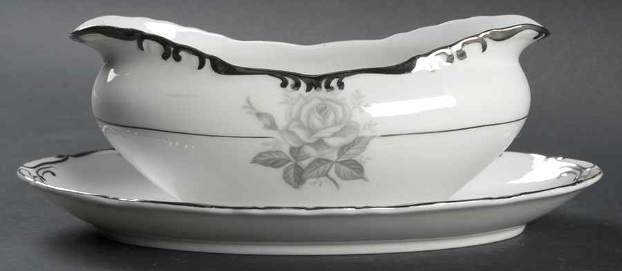Miriam Gravy Boat with Attached Underplate by Gold China-1