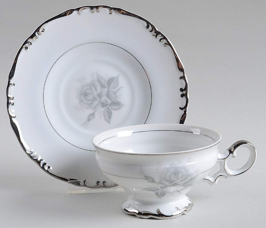 Miriam Footed Cup & Saucer Set by Gold China-1