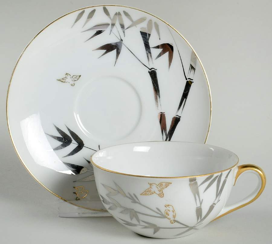 Plabamboo Flat Cup & Saucer Set by Gold China-1