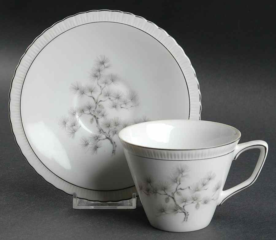 Regal Pine Flat Cup & Saucer Set by Gold China-1