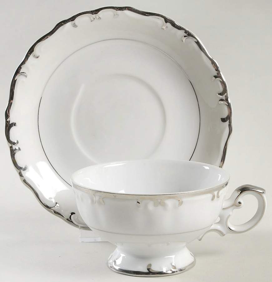 Starlite Footed Cup & Saucer Set by Gold China-1