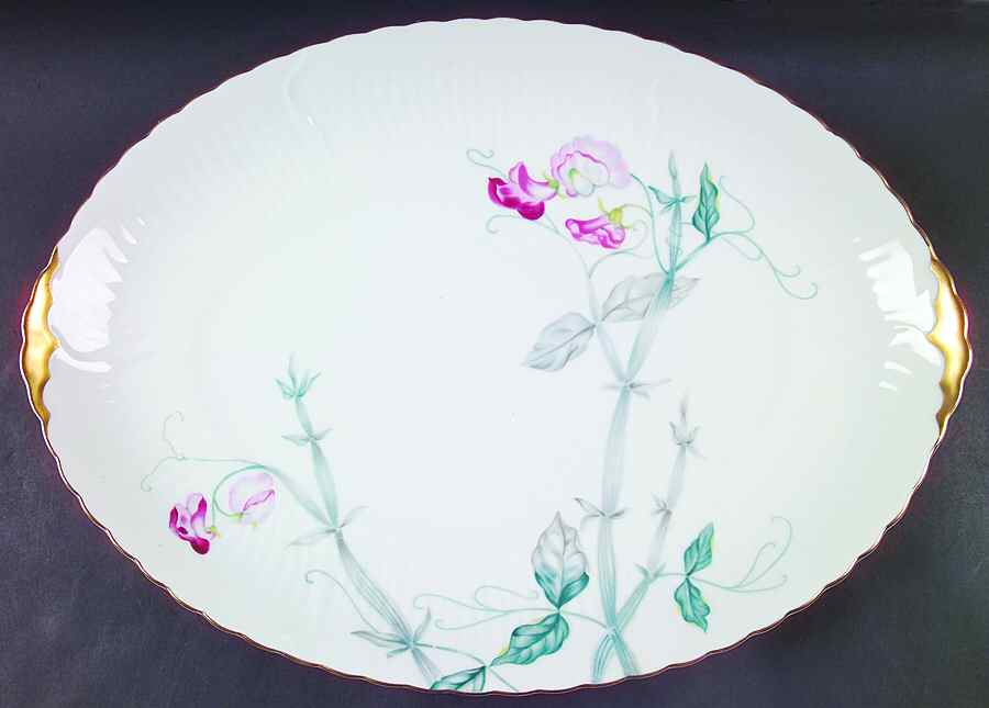 Sweet Pea 16" Oval Serving Platter by Gold China-1