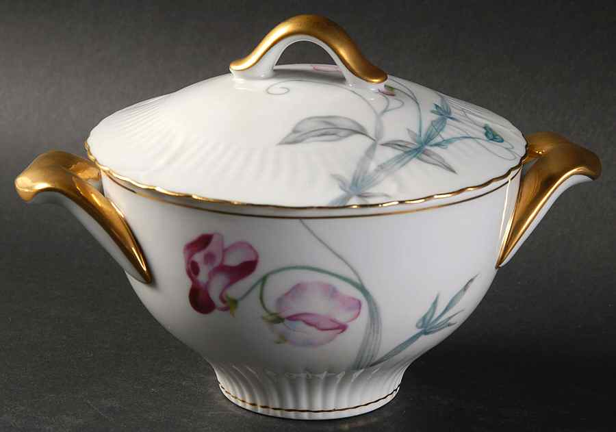 Sweet Pea Sugar Bowl & Lid by Gold China-1