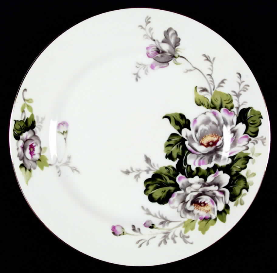 White Dahlia Dinner Plate by Gold China-1