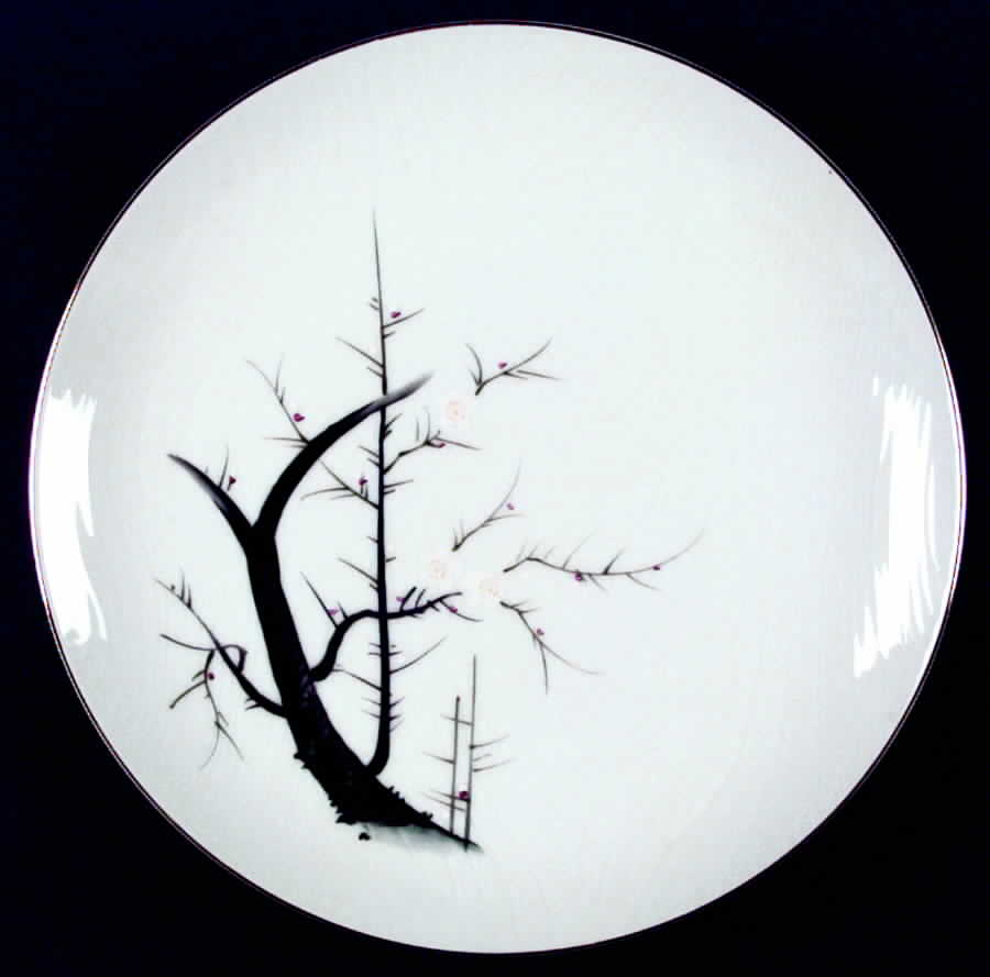 White Plum Dinner Plate by Gold China-1
